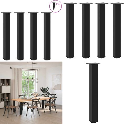 vidaXL Couchtischbeine 4 Stk. Schwarz 72-74 cm Stahl