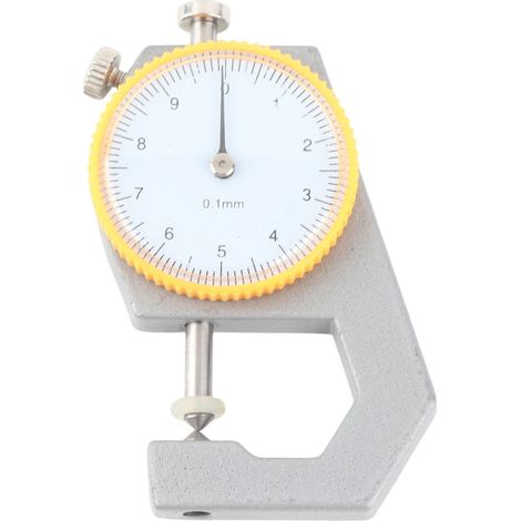 Micromètre d'épaisseur portable à échelle transparente et aiguille, résistant à l'usure, pour mesures de 0 à 10 mm. (1/5)