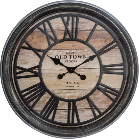Atmosphera – Horloge murale 50cm en polypropylène et verre – Chiffres romains – Design charmant – Fonctionne à pile AA – Poids 1,425kg (1/2)