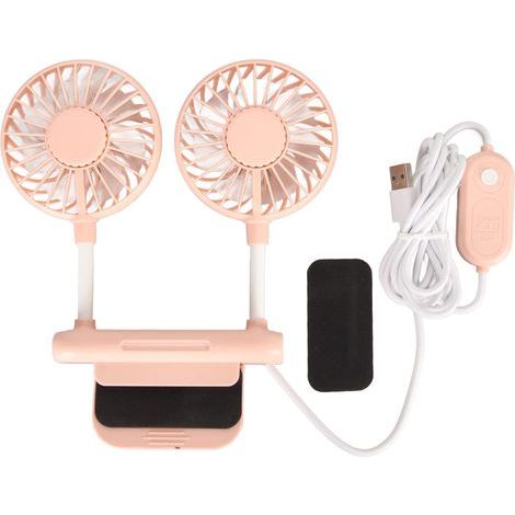 Ortviai Ventilateur d'Écran Clip-on 2 Têtes, 3 Vitesses, Câble USB 2 m, Silencieux, Compact et Rose pour Bureau (1/5)