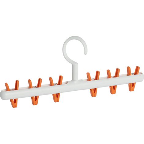 Cintre multifonction coupe-vent pour chaussettes, sous-vêtements et gants, cintre de séchage gain de place, blanc orange (1/4)