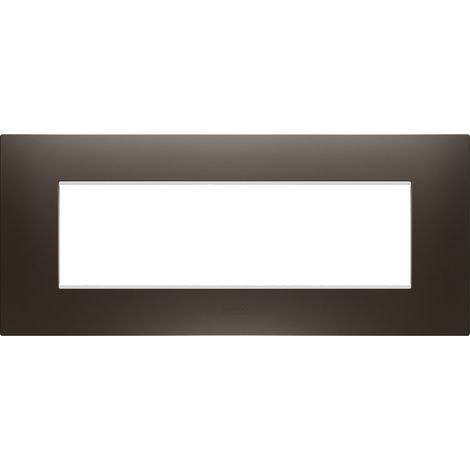 PLAQUE EGO RECT. 7P TEINTE MARRON GEWISS GW16007BS