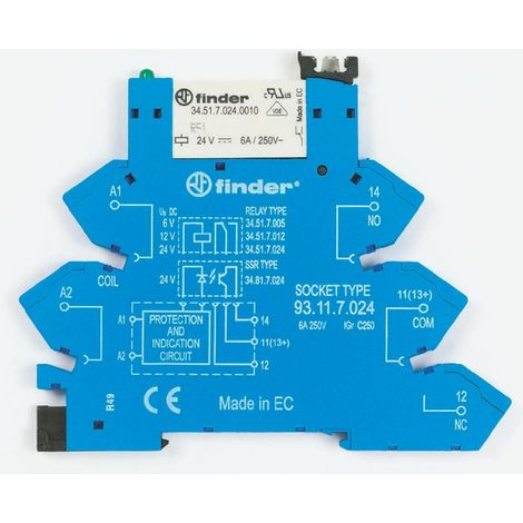 Relais d'interface 12V c.c., 1 RT, montage Rail DIN, série , 38 Series ( Prix pour 1 )