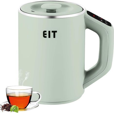 Petite bouilloire de voyage 800 ml, 300 W, bouilloire de voyage en 5 minutes, bouilloire de voyage, portable, mini bouilloire de camping, pour thé, café (vert) (1/5)