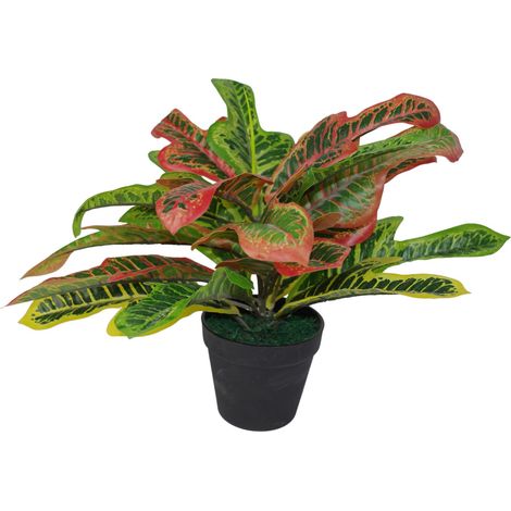 40cm Artificial Codiaeum Multicoloured House Plant (1/4)