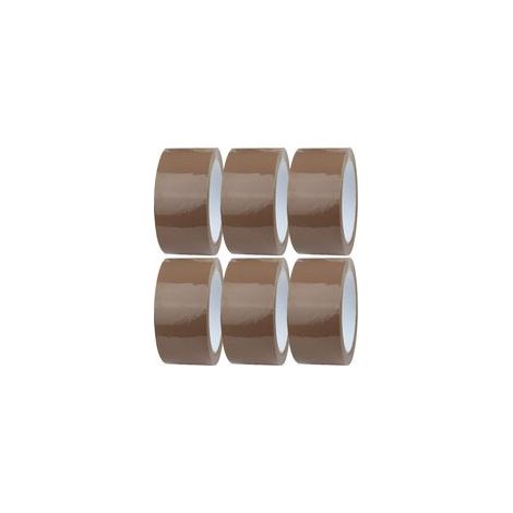 6 x Rouleau de Ruban Adhésif Marron 50mm x 70m Ruban Adhésif d'emballage pour des Boîtes, des Envois, Déménagement Ruban Adhésif pour Colis & Emballage (1/4)