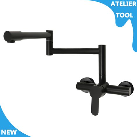 ATELIER G1/2'' 360° robinet de cuisine rotatif en acier inoxydable 304 salle de bain robinet mural (1/5)