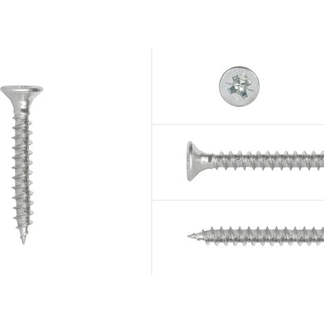 Spanplattenschrauben Verzinkt 4 x 35 mm Pozidrive Vollgewinde -