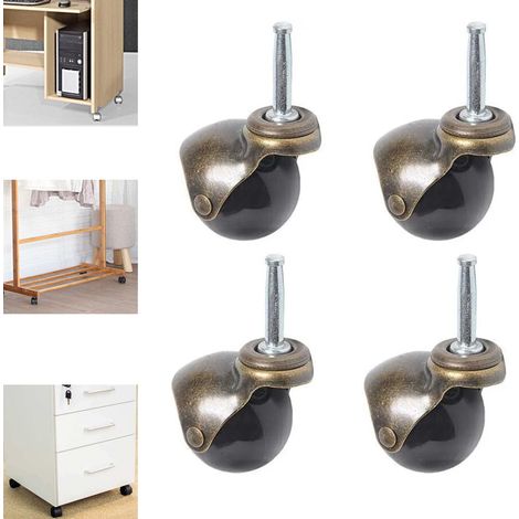 Rnemitery – Lot de 4 roulettes pivotantes 50mm – Charge max 25kg – En polyuréthane et métal – Pour petits meubles et chariots à micro-ondes