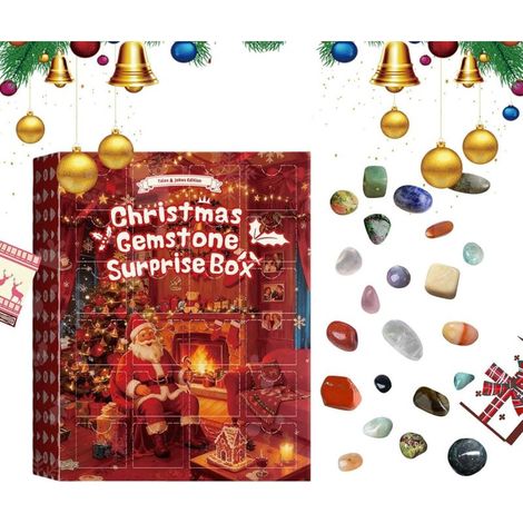 Calendrier de l'Avent de Noël, décorations de fête de 24 jours en pierres naturelles – Calendrier de l'Avent – Pour anniversaires, bureau, maison, chambre, salle de classe, école, résidence étudiante (1/5)