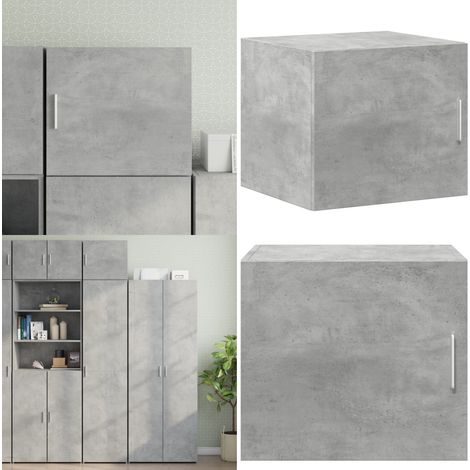 Armoire murale gris béton 45x42,5x40 cm bois d'ingénierie - Armoire Murale - Meuble Mural - Rangement Mural - Placard Suspendu - Étagère Murale - Home & Living