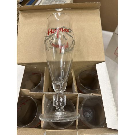 Hopus - Lot de 6 verres à bière 25 cl - Neuf