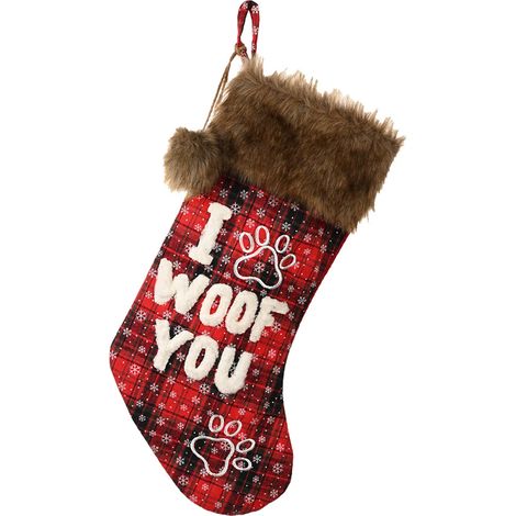 Chaussettes de Noël, chaussettes de Noël en peluche, chaussettes à suspendre au sapin de Noël pour les décorations de Noël en famille (1/5)