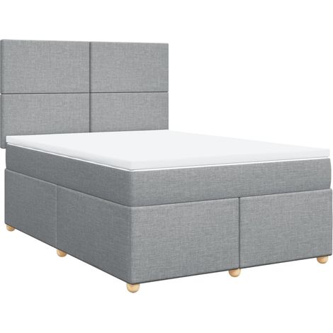 Maison Exclusive - Boxspringbett mit Matratze Hellgrau 140x190 cm