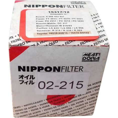 Filtro olio marca meat&doria codice 15317/12