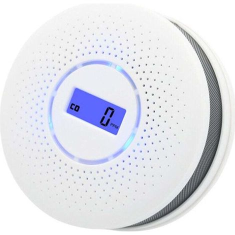 Battery-powered smoke and CO detector with LCD screen and voice alarm – 2 in 1, long battery life, CE compliant