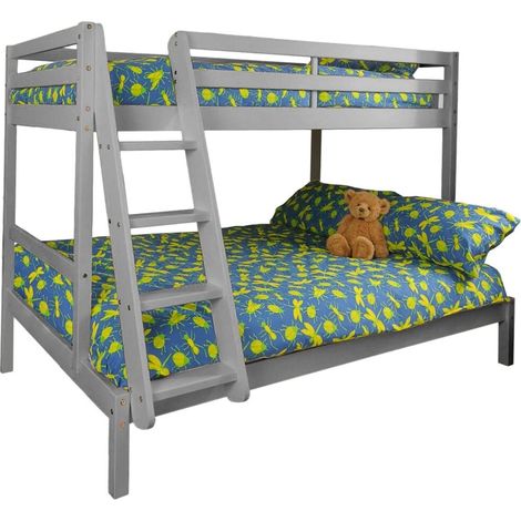 Wooden Triple Bunk Bed in Grey