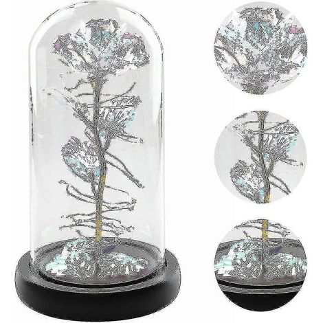 Muttertags- und Geburtstagsgeschenk für Mama: Künstliche Rose mit LED-Beleuchtung in einer Glaskuppel (1/5)