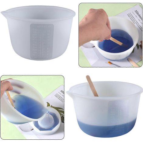 Gobelet doseur en silicone souple et gradué pour époxy, 600 ml (1/4)