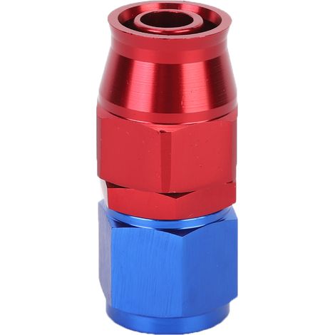 AN10 rot-blauer Ölleitungsanschlussadapter aus Aluminiumlegierung für PTFE 0°-Kraftstoffschlauch.