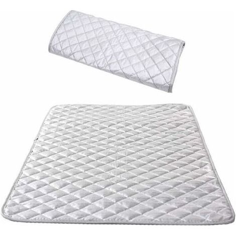 Nappe de Repassage Isolante Couverture de Repassage à la Vapeur Coton Tapis De Repassage sur Table Portable pour Lave-Linge Sèche-Linge Voyager la Maison Argent 48 85 cm(1 pcs) (1/4)
