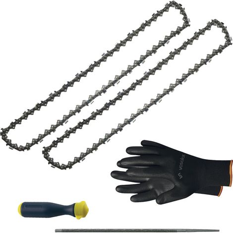 Kettensäge Zubehör - 2x Sägekette 40cm Rapid Micro 3 Pro Ersatzkette + Feilenheft mit Feile 4,8mm (1/5)