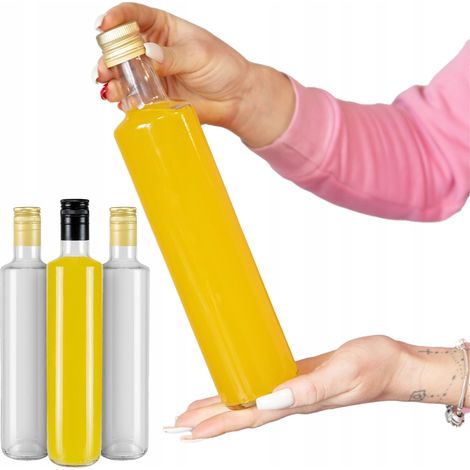 10 bottiglie in vetro DORICA da 500 ml INCOLORE per olio d'oliva, tinture, aceto, succo 0,5 l