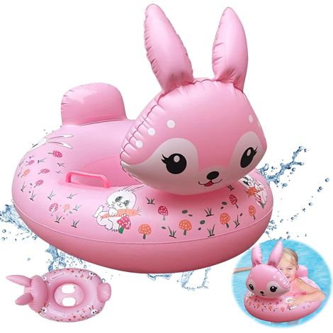 Piscine pour enfants Lapin Rose avec poignée - Chaise de natation anti-inclinaison et très sûre pour les jeunes enfants (1/5)