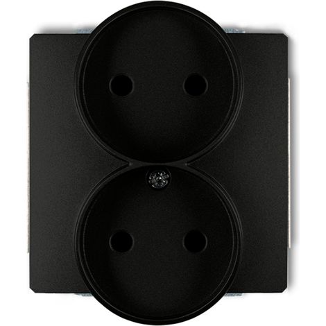 Enchufe doble Deco negro mate 12DGPR-2p