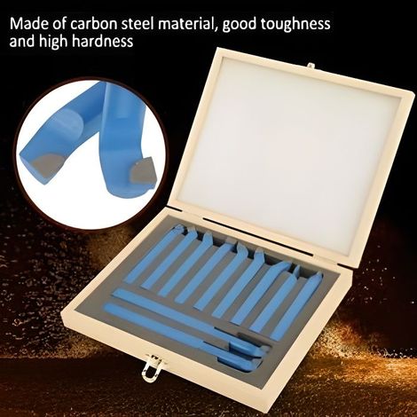 Lot de 11 outils de tournage carbure pour tour à métal 8 x 8 mm -PEL (1/4)