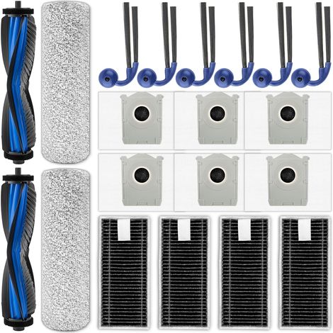 (20 pezzi) Kit di accessori e ricambi X9 Pro Omni per robot aspirapolvere ECOVACS DEEBOT X9 Pro Omni, 2 spazzole rotanti, 2 spazzole laterali, 6 sacchetti per la polvere, 4 filtri HEPA (1/5)