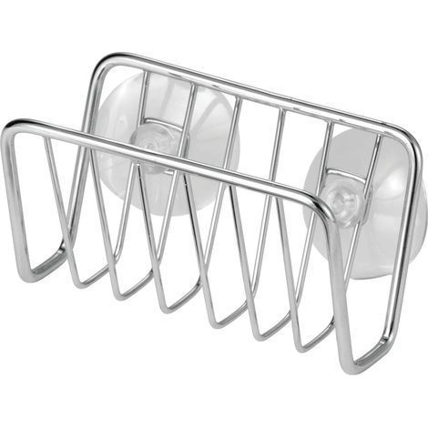 Schwammhalter für die Spüle, Edelstahl-Saugnapfhalterung – Silber (1/5)