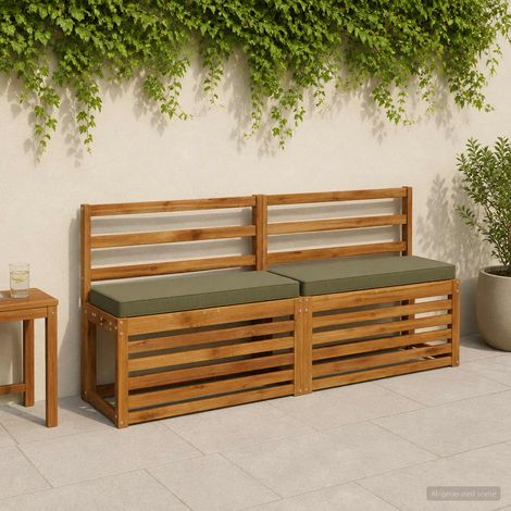 vidaXL Cojín para banco de 1 pieza VUGHT 100% Poliéster Verde oliva (1/5)
