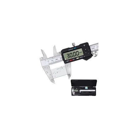 Calibro digitale, calibro digitale in acciaio inox, micrometro con ampio schermo LCD, spegnimento automatico, conversione millimetri (1/4)
