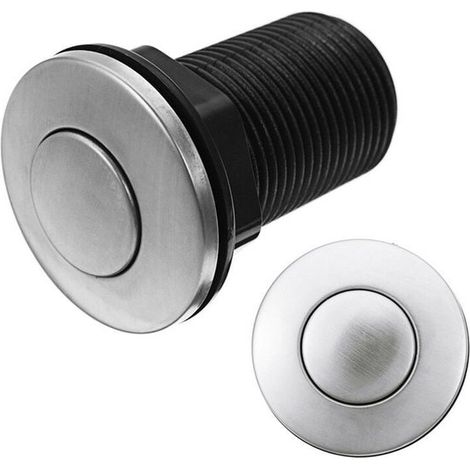 Interrupteur d'air à bouton-poussoir à dégagement total pour baignoire, spa, déchets, déchets, noir, 34 mm, noir (1/4)