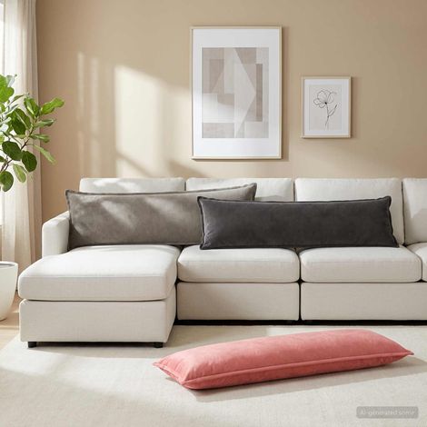 vidaXL Cuscino con cuscino HOUTEN Rosa 40 x 145 cm Velluto (1/5)