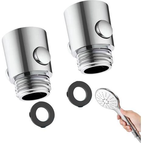 Ensemble de 2 robinets d'arrêt de douche, limiteur de débit, robinet d'arrêt pour pommeau de douche, limiteur de débit, pour pommeau de douche, interrupteur à un bouton, pour cuisine, douche-Muntra (1/5)