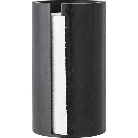 Bloomingville Portarrollos de papel de cocina madera negra 14,5x25,5 cm