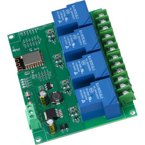 4-Kanal-WLAN-Relaismodul ESP8266 Entwicklungsboard Fernsteuerung DC 7-28V/5V (1/5)