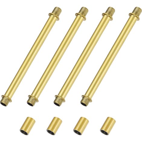 Kit De Tiges De Lampe Droites 4-Pièces, Longueur 150mm (5.91") Tige Filetée Double Extrémité M10 Avec Écrous À Manchon D'Accouplement Lampes De Table/Lustres, Pièces De (1/5)