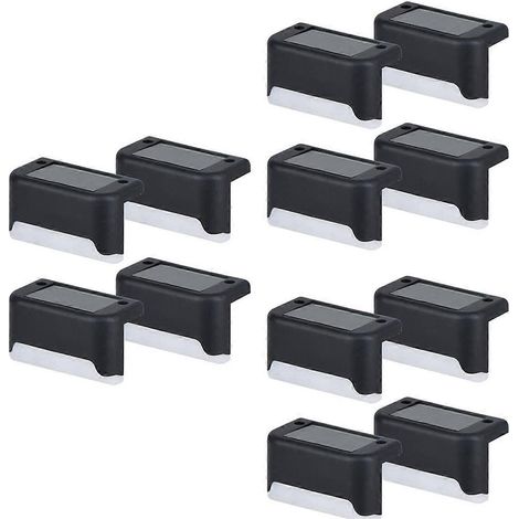 Lot de 12 lampes solaires LED pour marches, escaliers, jardin, balcon, terrasse, etc. - A (1/5)