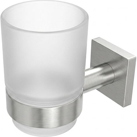 Porta spazzolini da muro in acciaio inox spazzolato Sidera (1/3)