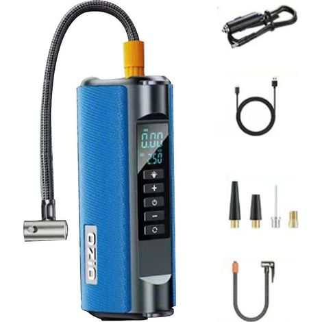 OZiO Akku-Auto-Luftpumpe 150 PSI Tragbarer Luftkompressor Schnellaufblasfunktion mit LED-Lichtunterstützung Reifen