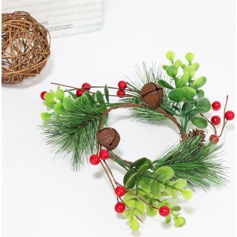 Couronne décorative pour la maison, couronne à suspendre au mur ou à la porte, ornement de Noël (1/5)