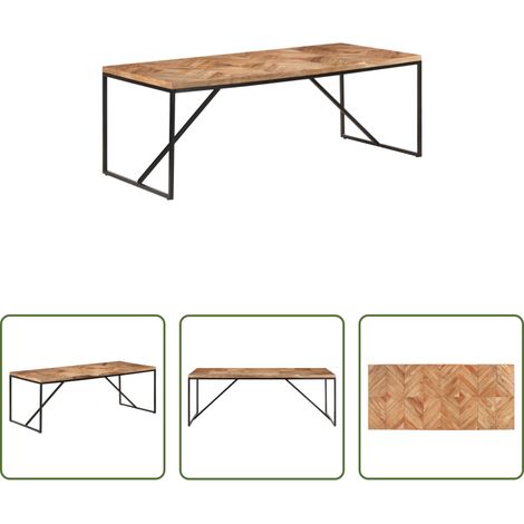 Akazienholz - Esstisch 200x90x76 cm Massivholz Akazie und Mango (1/5)