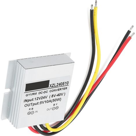 Convertisseur régulateur de tension DCDC étanche 12 V/24 V vers 5 V, 10 A, 50 W (1/5)