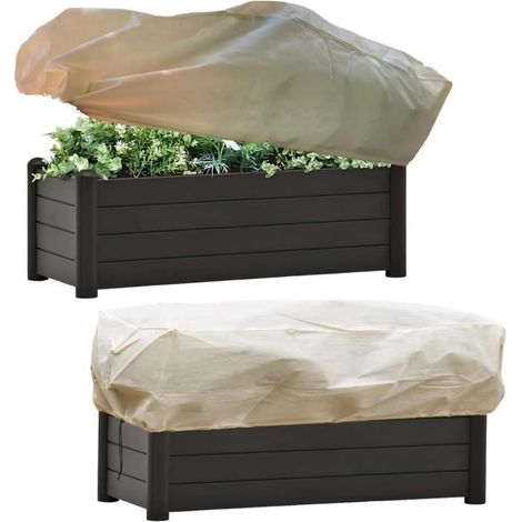 Housse de jardinière - Bio - Lot de 2 - Protection contre le gel - Dimensions 100x40x45cm - Extérieur (1/4)