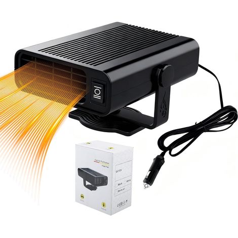 Calefactor para coche de 12 V, color negro, 2 en 1, con desempañador y antivaho, ventilador portátil con rotación de 360°, calentamiento rápido para parabrisas delantero, apto para 120 W. (1/5)