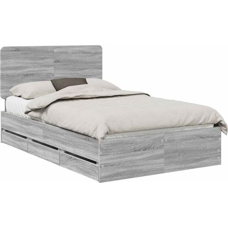 Maison Exclusive - Struttura del letto con cassetto Grigio Sonoma 120 x 190 cm
