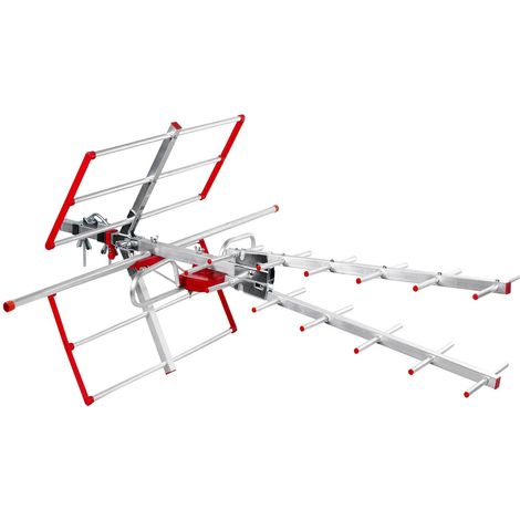 [PRODOTTO USATO] Maclean MCTV-855A - Antenna TV per esterni (DVB-T DVB-T2 Full HD max. 100dBμV UHF/VHF LTE Filtro LTE (attivo)